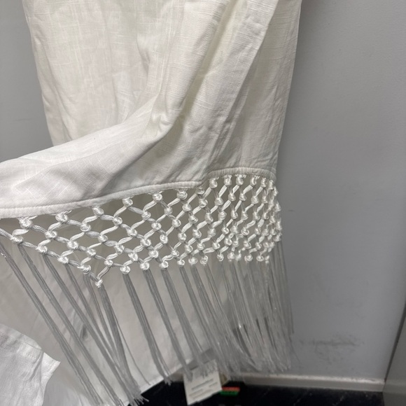 ciebon white dress side fringes sz s - Picture 4 of 6